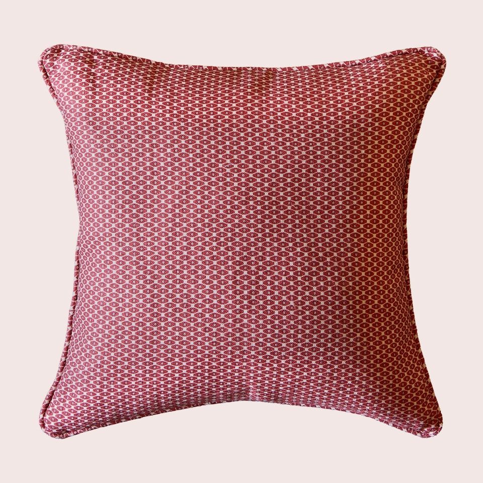 Square cushion in Coombe Petite Brick